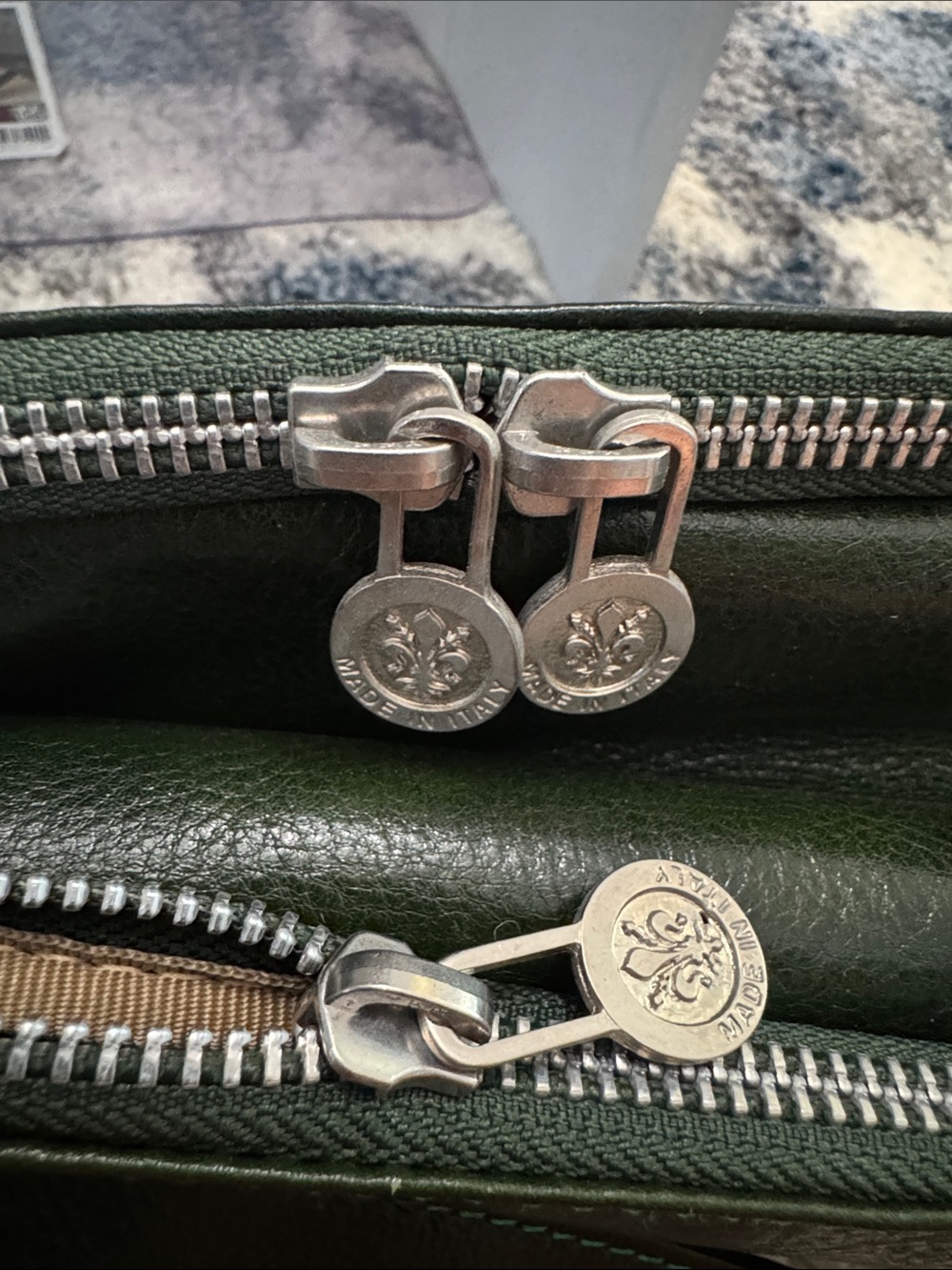 Time Resistance Green Leather Backpack - Picture 10 of 10